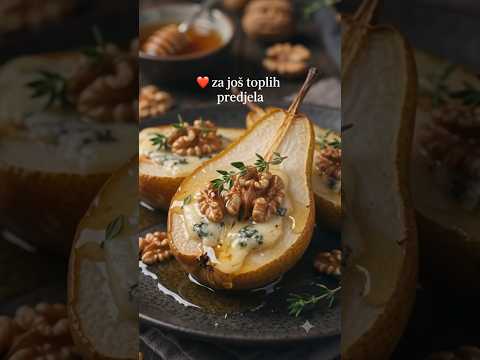 Zapečene kruške sa plavim sirom medom i orasima 🍐🧀