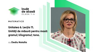 "Unități de măsură pentru masă gramul; kilogramul; tona "