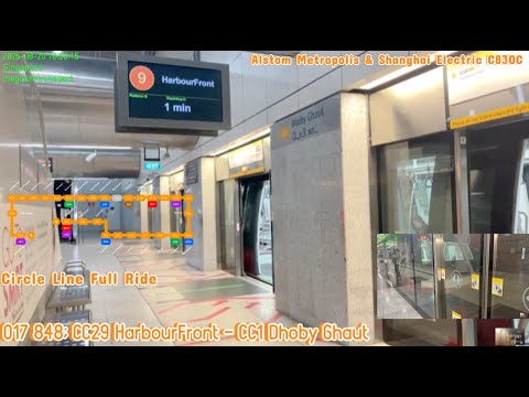 ⁴ᴷ⁶⁰ [SMRT] Circle Line Full Ride; Alstom Metropolis C830C [848] CC29 HarbourFront - CC1 Dhoby Ghaut