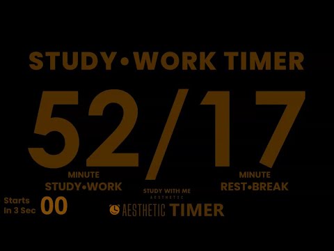 DARK Brown Mode, 52/17 Rule,  7 Hour Study, No Music, 52 Minute Study, 17 Minute Break, Pomodoro