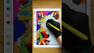 Satisfying color by number to reveal hidden animal #coloringbook #satisfying #pixelart