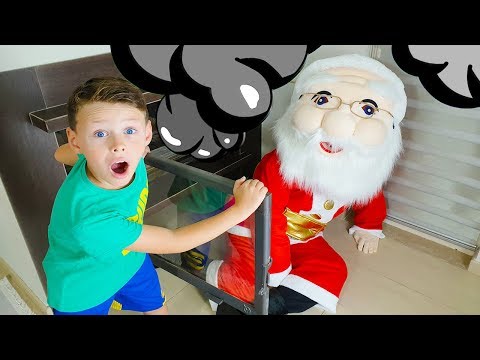 Ali and Adriana Pretend Play with SANTA CLAUS- Funny video for Kids