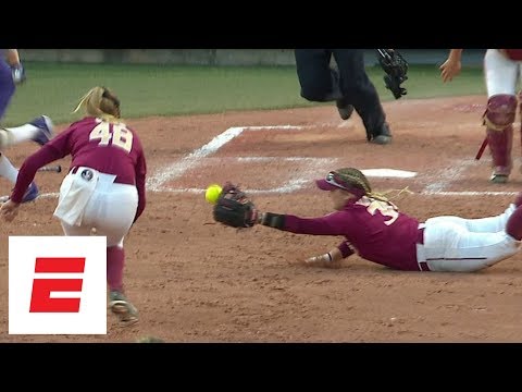 FSU beats Washington in WCWS Game 1 thanks to amazing diving-catch double-play | ESPN