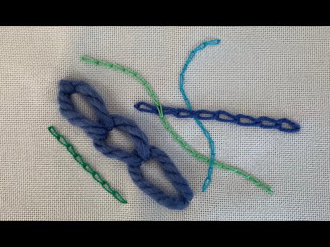 Sticken F1 - Kettenstich für Rechtshänder*innen; kommentiert