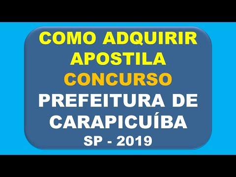 Baixar Apostila Concurso Prefeitura de Carapicuíba SP 2019