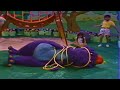 Barney Whoa Gets Tangled Falls Down