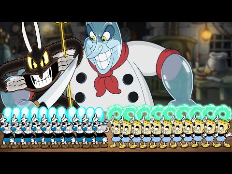 Cuphead DLC - Final Bosses The Devil Vs Chef Saltbaker + Ending Cutscenes