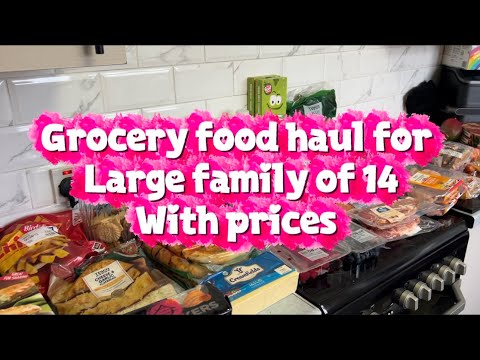 HUGE GROCERY FOOD HAUL WITH PRICES | LARGE FAMILY OF 14 FOOD SHOPPING HAUL 🤎