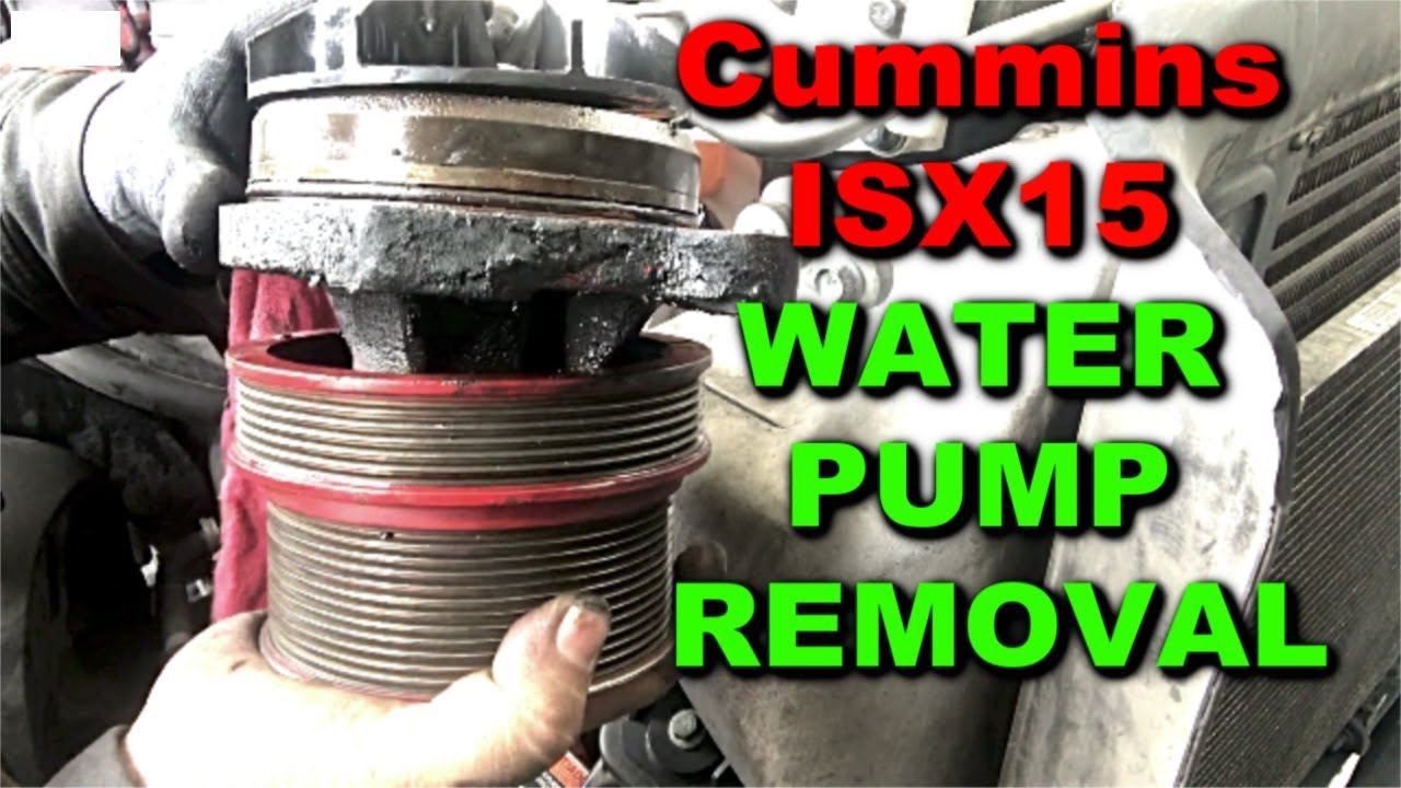 Freightliner Cascadia Cummins ISX15 engine water Pump removal