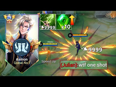GLOBAL AAMON BEST 1 SHOT BUILD & EMBLEM 2025!! (100% BROKEN)