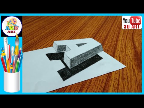 Very easy how to draw 3d floating letter a / how to draw 3d alphabet a easy...