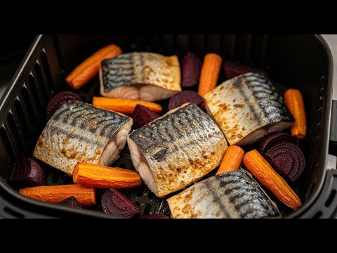 Air Fryer Mackerel with Beetroot and Carrot | Easy Healthy Recipe