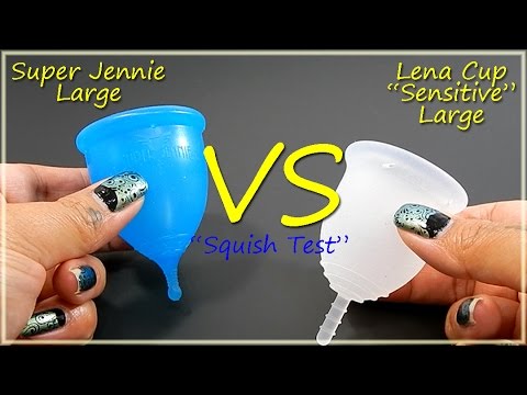 Super Jennie Lg vs Lena Cup Sensitive Lg "Squish Test" - Menstrual Cups