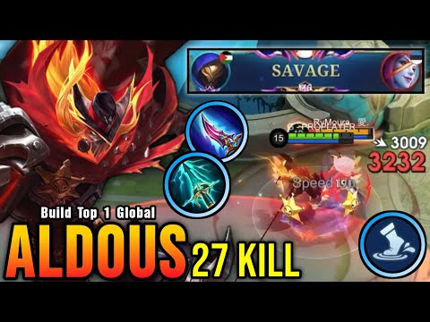 27 Kills + SAVAGE!! Powerful Offlane Aldous The King of One Hit!! - Build Top 1 Global Aldous ~ MLBB
