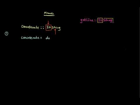 Haskell Monad: Example of concatenating two IO String. Part 1 of 5
