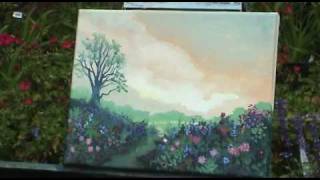 preview picture of video 'Painting My Wife's Garden - Outdoor acrylic - Gary Garrett painting demo'