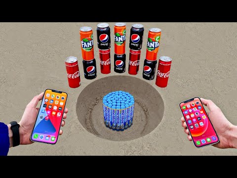 iPhone 12 Pro Max and iPhone 12  vs Coca Cola, Fanta, Pepsi  and Mentos!