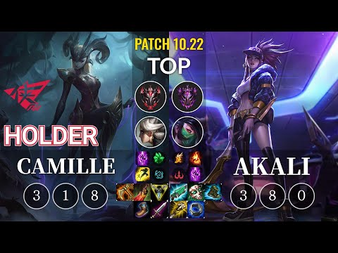 RW Holder Camille vs Akali Top - KR Patch 10.22