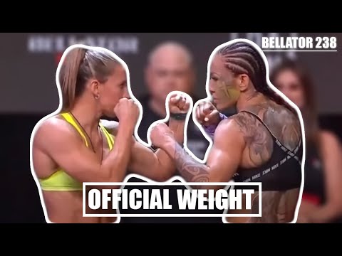 Cris Cyborg official weigh in Julia Budd Bellator 238 DAZN USA ESPN Brasil
