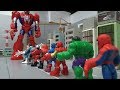 Spiderman 10 Super Heroes Enter Big Spiderman Robots Toys 스파이더맨 10명 슈퍼 히어로 큰