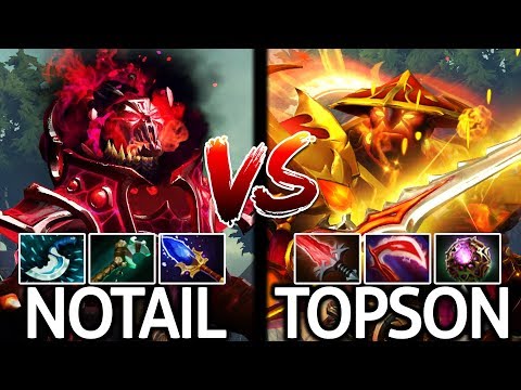 TOPSON Ember Spirit VS NOTAIL Shadow Demon Crazy Battle Mid 7.24 Dota 2