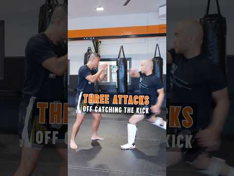 Here’s 3 attacks off catching the kick ⬆️ #muaythai #mma #martialarts #fightsports