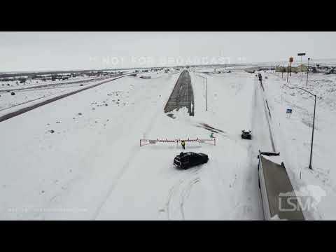 01-18-2023 Sterling, CO - Winter Storm-I76 Shutdown-Dozens of Stranded Semis-Plows Drone