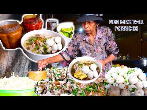 FISH MEATBALL PORRIDGE at SAMAKI Market Phnom Penh
