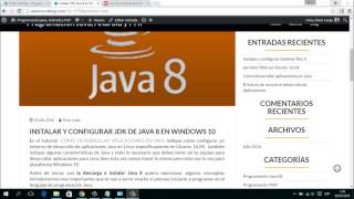 Instalación y configuración JDK de Java en Windows 10