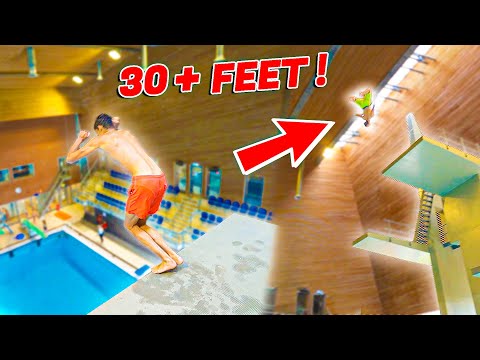 CRAZY DIVING BOARD FLIPS FROM 30+ FEET!