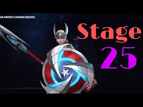 Sharon smashes Knull stage 25 (No odin's blessing).  Marvel Future Fight.