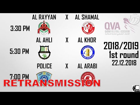 RETRANSMISSION - Shamal X Rayyan, Al Ahli X Al Khor, Police X Arabi - Local Volleyball League 18/19