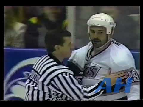 NHL Apr. 6, 1991 Los Angeles Kings v Vancouver Canucks (R) Jay Miller v Robert Dirk