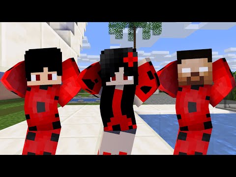 MONSTER SCHOOL : CHICKEN WING MEME LADYBUG HEROBRINE FAMILY - MINECRAFT ANIMATION
