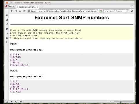 Beginner Perl Maven tutorial: 10.18 - Exercise: sort SNMP numbers