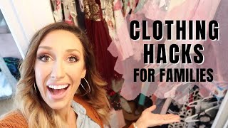 Clothing hacks for families! Storing, handing down, washing, saving money + more! Jordan Page