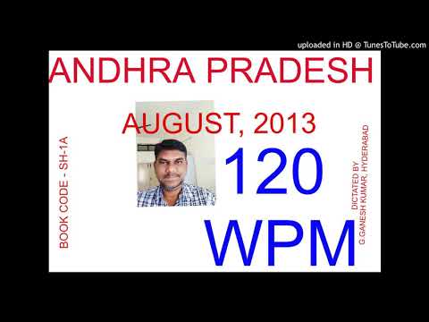 ANDHRA PRADESH's SHORTHAND ENGLISH  DICTATION OF AUGUST, 2013 @ 120 WPM (BOOK CODE SH-1A)