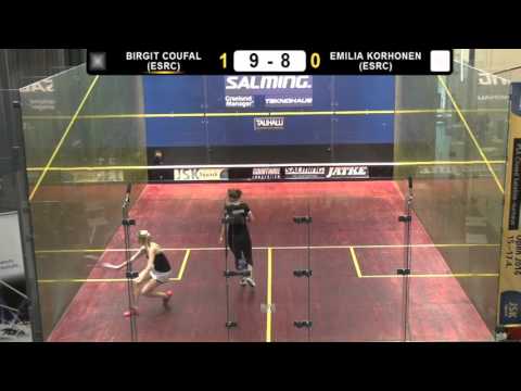 Salming Squash Open Birgit Coufal ESRC - Emilia Korhonen ESRC