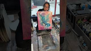 She asked him to spray paint this canvas.#スプレーアートエデン#スプレーアート