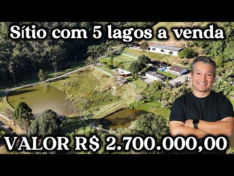 Sítio com 5 lago a venda em Nazaré Paulista, água de mina, 90 mil m2, porteira fechada #sitio 