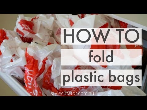 How to fold plastic bags - Quickest video on how to fold shopping bags into triangles