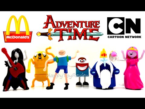 2015 ADVENTURE TIME McDONALD'S SET OF 7 HAPPY MEAL KIDS TOYS COLLECTION VIDEO REVIEW Video