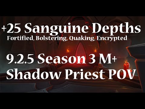 +25 Sanguine Depths | Shadow Priest PoV M+ Shadowlands Season 3 Mythic Plus 9.2.5