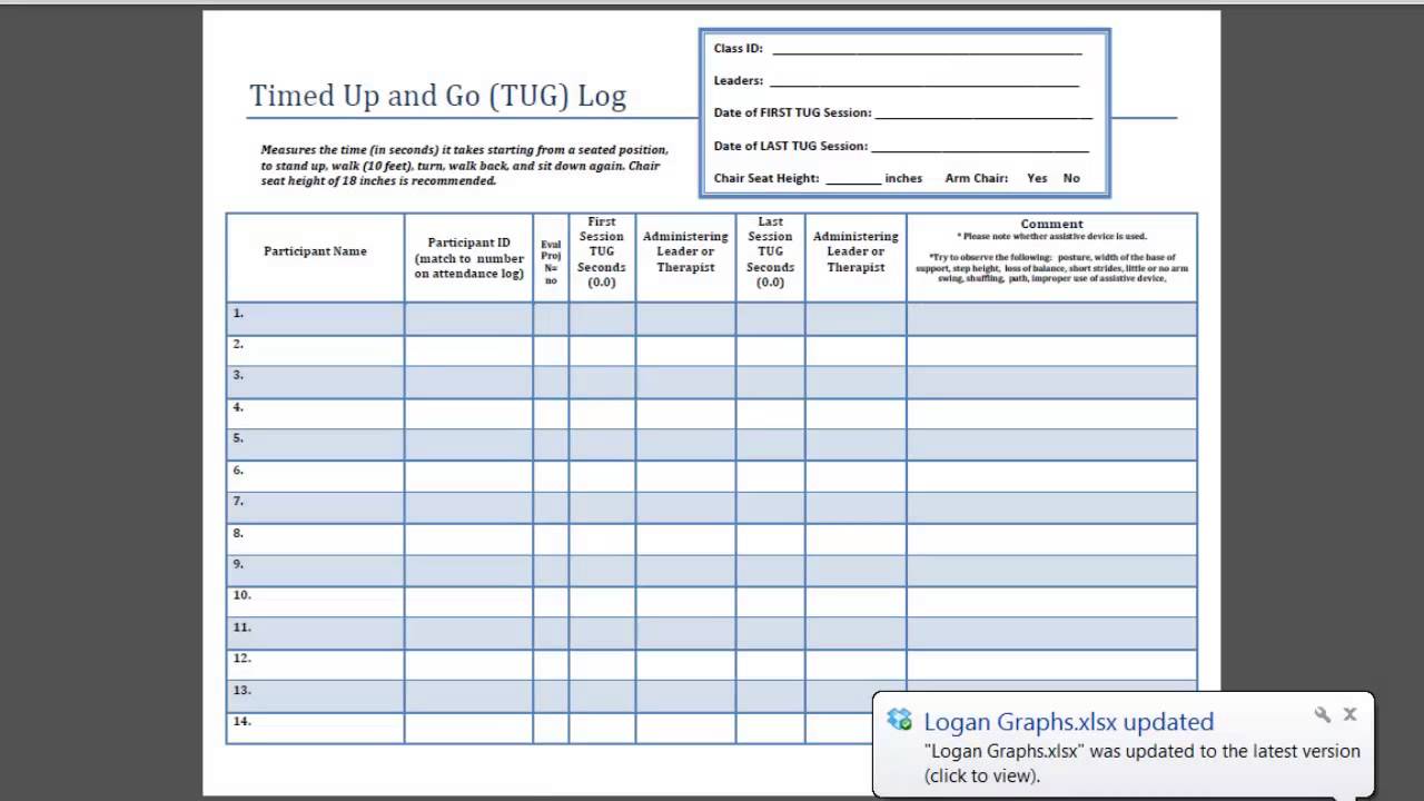 Tai Chi Evaluation Forms Training