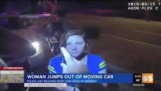 Body cam video shows scene of woman who jumped out of car in Scottsdale