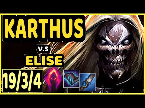 GILIUS (KARTHUS) vs ELISE - 19/3/4 KDA JUNGLE CHALLENGER GAMEPLAY - EUW