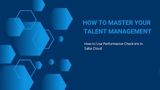 How to Use Performance Check-ins in Saba Cloud