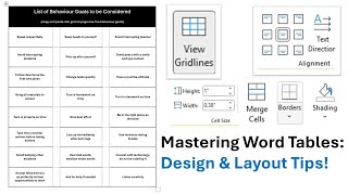Download the video "Mastering Microsoft Word Tables: Step-by-Step Tutorial on Table Design and Layout"