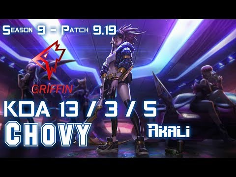 GRF Chovy AKALI vs RUMBLE Mid - Patch 9.19 KR Ranked