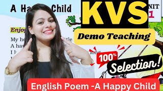 English Poem ऐसे पढ़ा दिया तो KVS Demo Teaching में आएंगे Full Marks || Kvs NCERT English Poem Demo